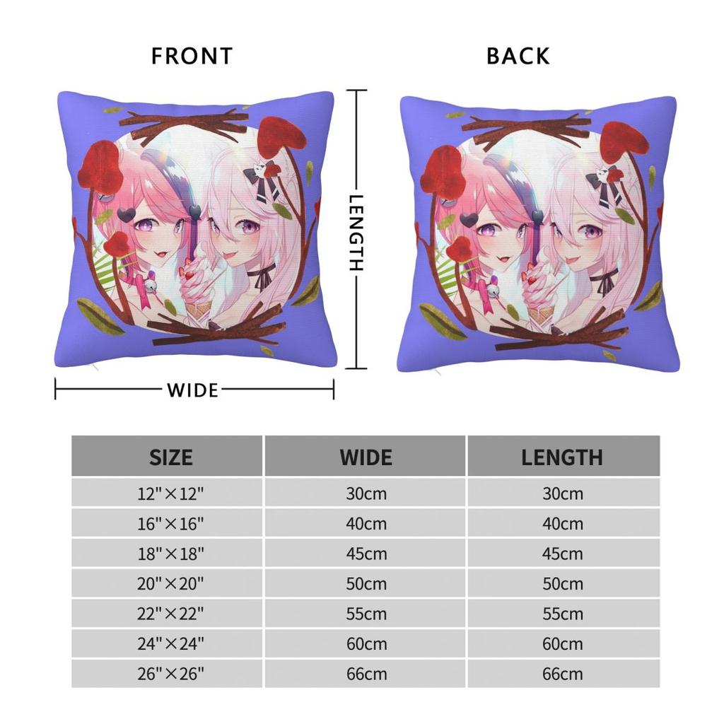 Vshojo Ironmouse Аниме Милый VTuber Квадратная Наволочка Чехол для Подушки Наволочка Декоративная Подушка для Дома Дивана Гостиной