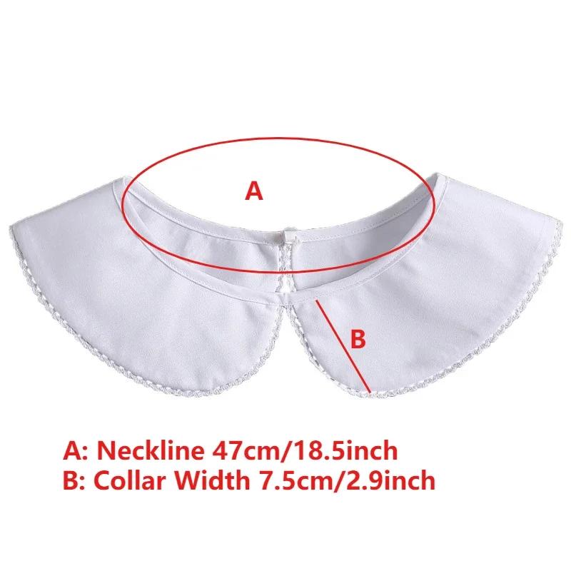 French Style Women Shirt Detachable Faux False Collar Sweet Lace Trim Button Necklace Choker Ladies Shoulder Wraps Collars