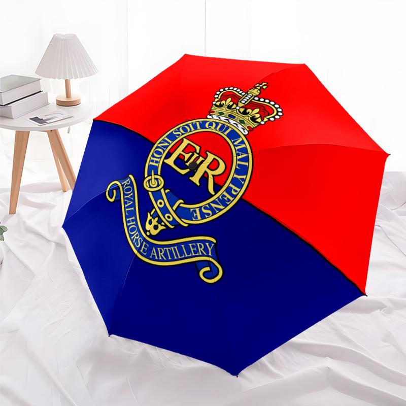 British Royal Artillery Fashionable Automatic Opening/Closing Folding Umbrella. Portable and Foldable, Ideal for Gift, Travel, and Daily Use.