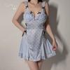 Women's Satin Printed Padded Cami Sleep Dress Lounge Set