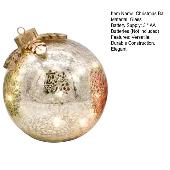 Стеклянная настольная рождественская игрушка со светодиодной подсветкой Стеклянный шар с функцией таймера 6-дюймовая светящаяся сфера для праздничного центрального элемента