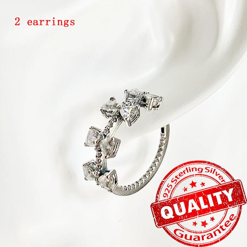 Новые медные серьги-пусеты в виде розовых бантиков с блестками и серьги-кольца с подвесками-паве для девочки, милые романтические украшения в подарок