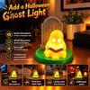 Glowing RIP Tombstone Figure Halloween Ghost Reading Table Lamp, 3D Printed Light Up And Handmade PLA Holiday Decoration Figurine, Spooky Night