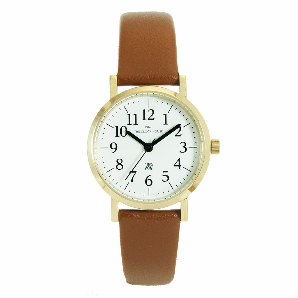 1964 THE CLOCK HOUSE CLOCK HOUSE Clock Universal Design Simple Wristwatch Brown Easy-to-Read LUD5001-WH2B Women's