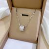 Three-Ring Small Waist Personality Minimalist Furnace Real Gold Necklace Female Collarbone Chain