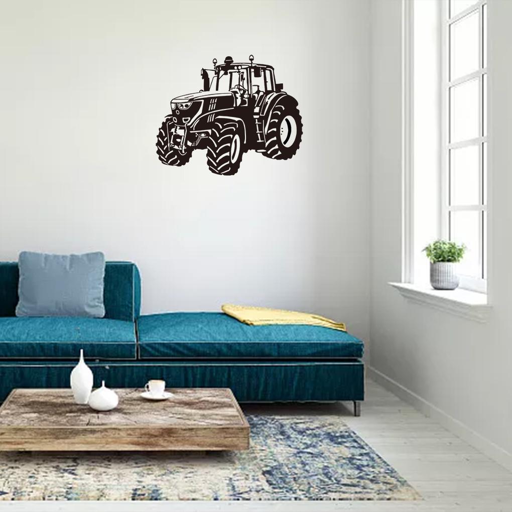 Добавьте индивидуальности в детскую спальню с помощью забавных мультяшных настенных наклеек. Наклейка на стену «Трактор, грузовик, автомобиль». Самоклеящаяся наклейка на стену.