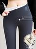 Plush Slimming Black Matte Shark Leggings for Women - Thick, No Lines Yoga Wear for Autumn/Winter