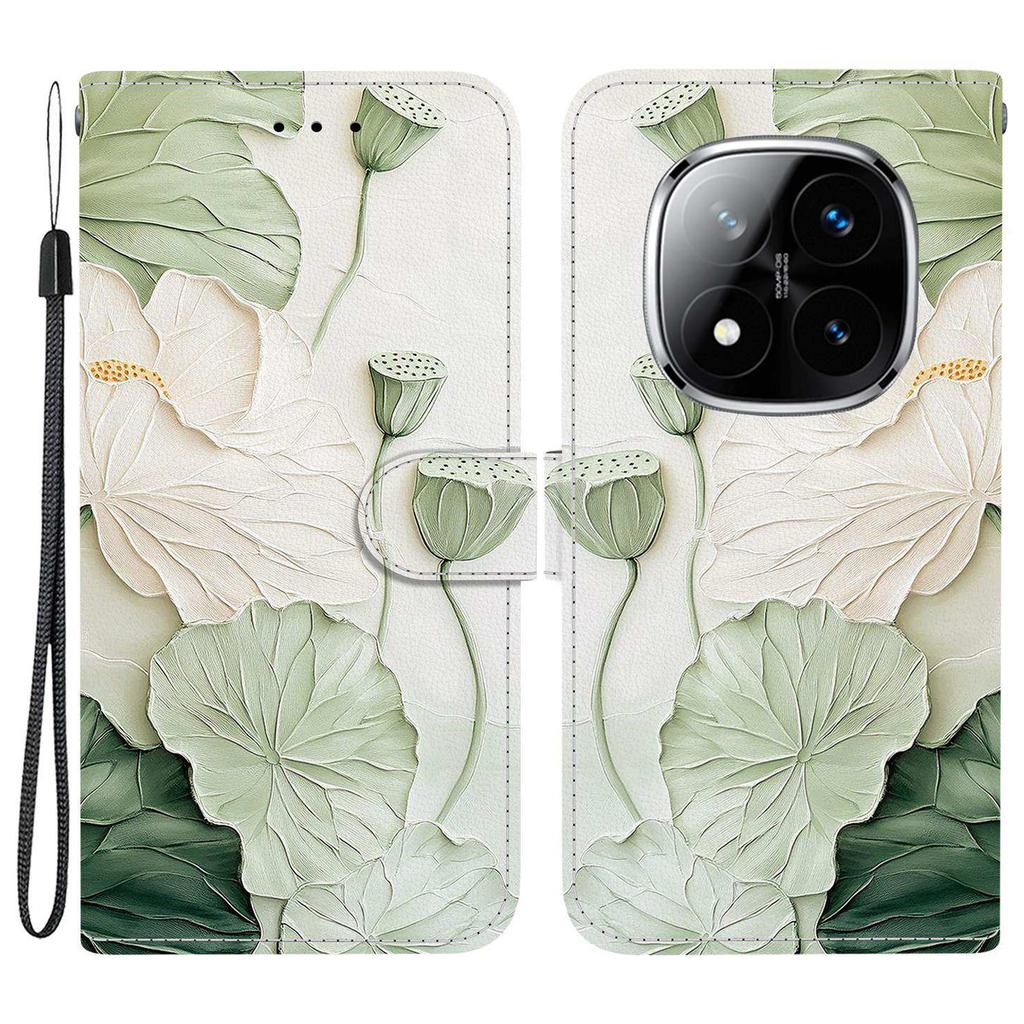 Чехол-кошелек для Xiaomi Poco X7 5G/Redmi Note 14 Pro 5G/Note 14 Pro+ 5G с принтом, кожаная подставка, чехол для телефона с ремешком