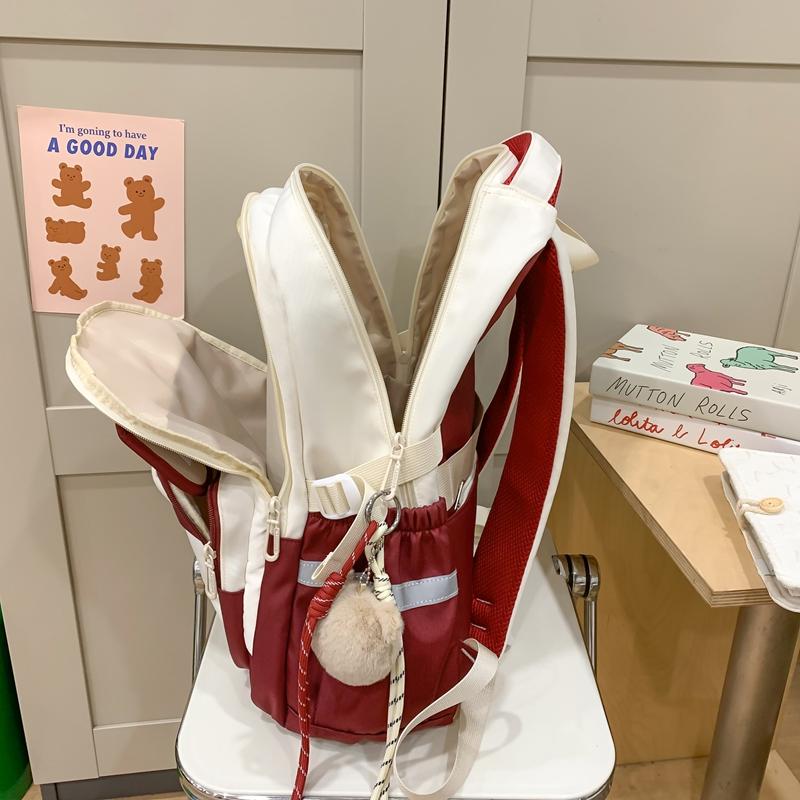 Женский рюкзак большой вместимости, школьная сумка для девочек, рюкзак с цветными блоками