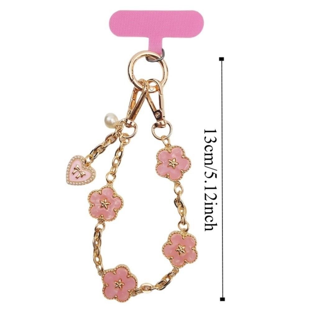 Flower Mobile Phone Strap Metal Chain Mobile Phone Lanyard Cell Phone Chain Women/Lady/Girl