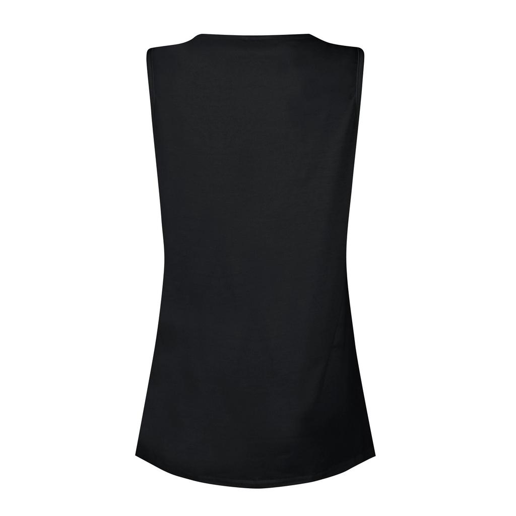 Women Summer Sleeveless Casual Solid Color O-Neck T-Shirt Tops Blouse