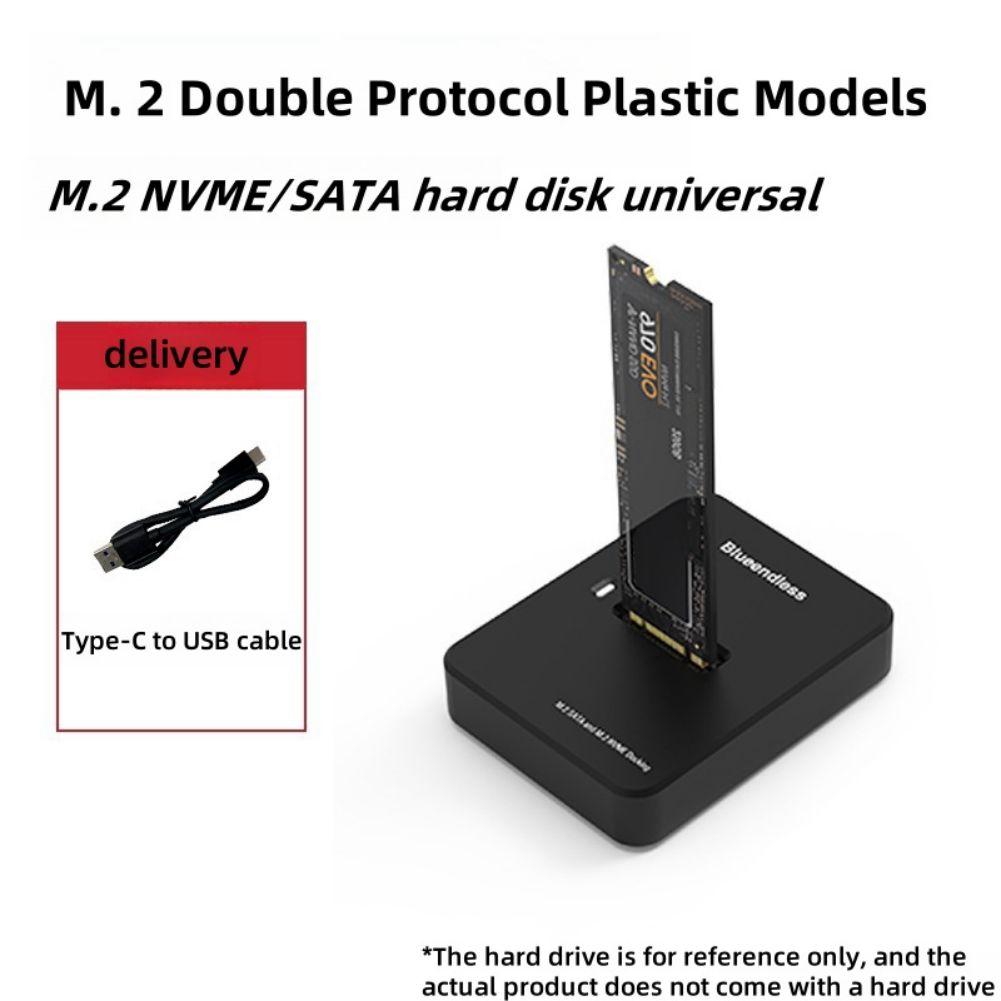 M.2 Hard Drives Enclosure NVME/SATA Dual Protocol Mobile Hard Disk Box 10Gbps High-speed USB3.1 SSD Solid-state Reader