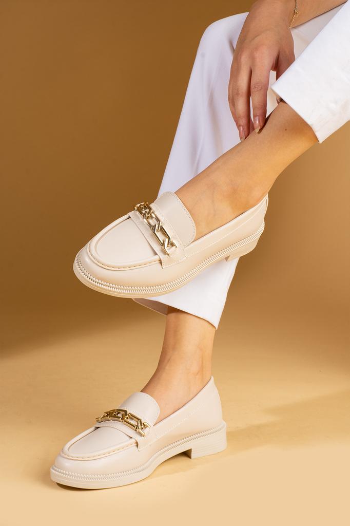 Женские лоферы на удобной подошве с цепочкой 001-5001-24
