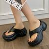 Fashion Chunky Heel Clip Toe Flip Flops 2025 New Thick Platform Women Eva Slippers Summer Outdoor Wear Beach Nonj-Slip Sandals