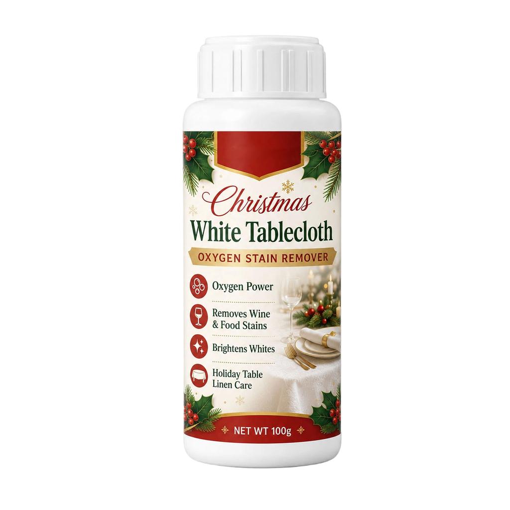 -Based Stain Remover for Christmas Tablecloths, Whitening Cleaner for Red Wine, Coffee and Stains