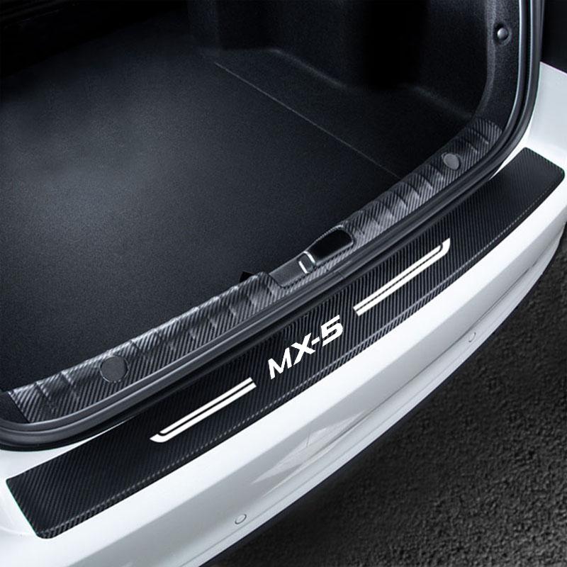 Car Threshold Tape Door Sill Protection Trim for Mazda MX5 MX-5 Logo Carbon Fiber Trunk Door Bumper Guard Anti Scratch Stickers