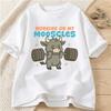 Working on My Mooscles Funny Cow Print Tshirts for Women Unisex Summer Casual Fashion Loose Tops ONeck Short Sleeve Tshirts