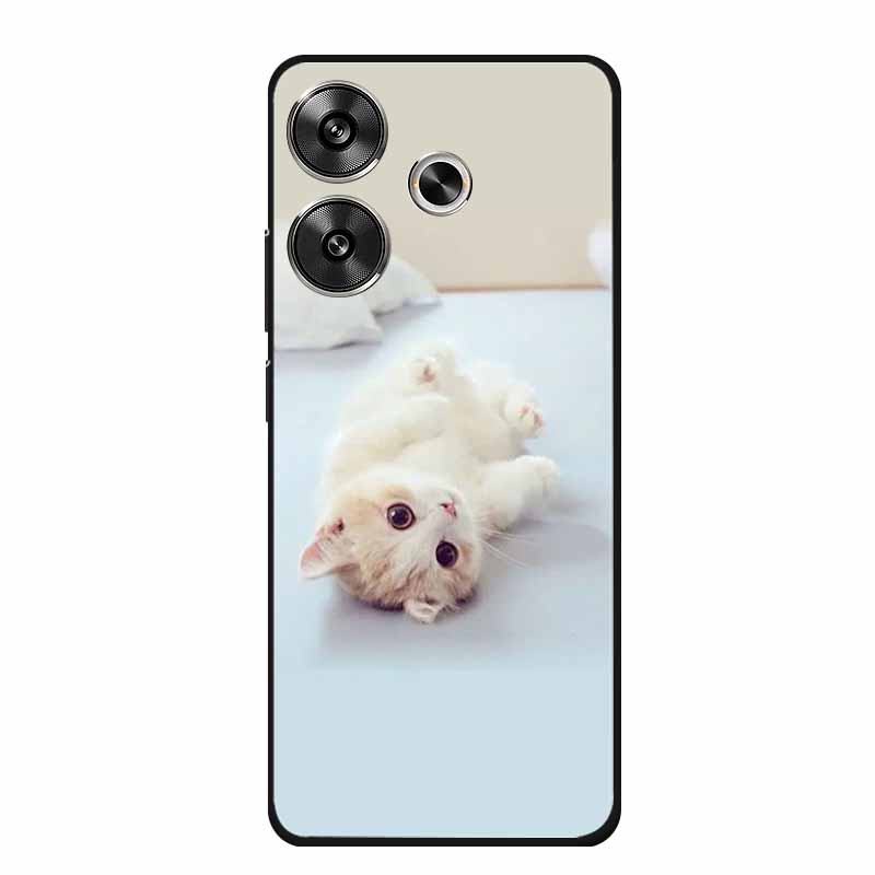 Phone Case For Xiaomi Poco M6 4G Back Cover Case Shockproof Black Silicone Soft Funda For Poco M6 Case PocoM6 M 6 6.79" Coque