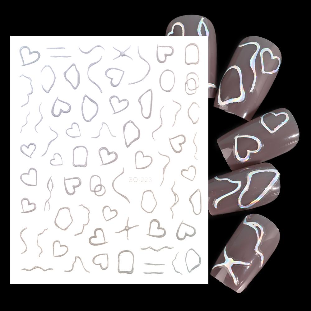 1PCS Laser Love Nail Stickers