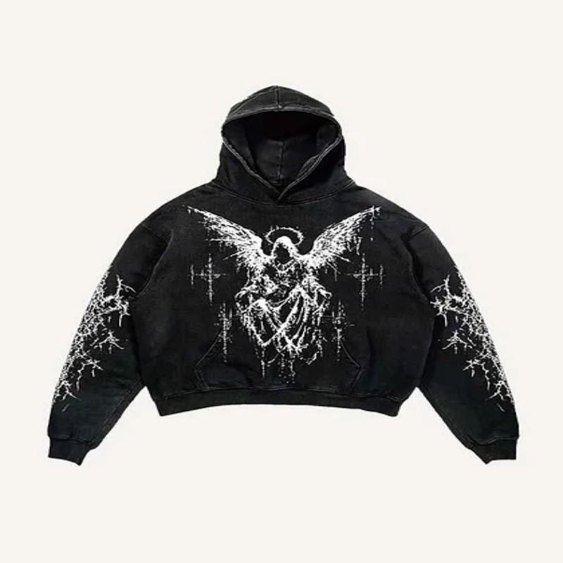 Y2K Retro Punk Solid Color 3D Printed Hoodie Streetwear Unisex Oversized Zip-Up Sweatshirt Teens