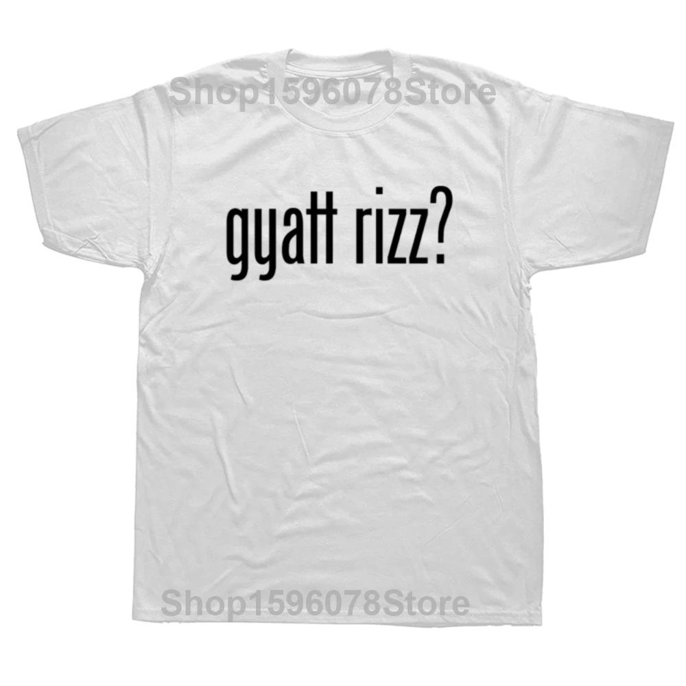 Футболка Gyatt Rizz 2024 Смешной слоган Y2k Подростковая уличная одежда 100% хлопок Мягкая дышащая Унисекс футболка Для мужчин женщин Размер ЕС