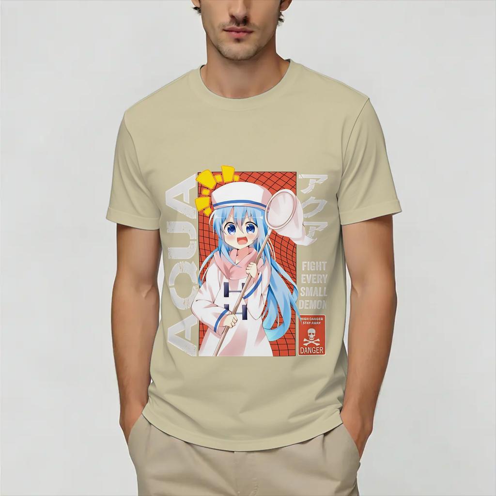 Унисекс футболки Мегумин KonoSuba Повседневные футболки из чистого хлопка с коротким рукавом, круглая горловина, одежда 4XL 5XL 6XL