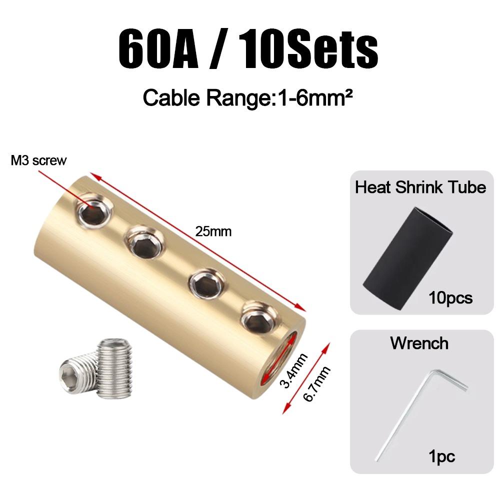 With Heat Shrink Tubing Brass Terminal Block Pressure Free High Current Quick Terminal Block Waterproof Wiring Connector