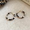 Серьги-пусеты Silver Needle Leopard Resin Geo Round, в стиле ретро Myer, нишевый дизайн для женщин