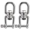 2Pcs 8mm 360 Degrees  Rotating Ring Snap 304 Stainless Steel OX Detachable Chain Shackle Hooks
