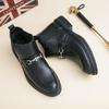 Autumn and Winter Men's Leather Shoes Gentleman Business Style Dress Up Party Daily Work Office 38-46 Black Versatile New
