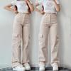 Women's Y2K Clothes Vintage Straight Wide Leg New Baggy Trousers Leisure Waist Pocket Summer High Waist Cargo Pants Streetwear