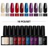 PHOENIXY 10 Colors 8ml Nail Polish Set Colors For Nail Glitter Gel Varnishes Hybrid UV LED Nail Art Gel Polish Set