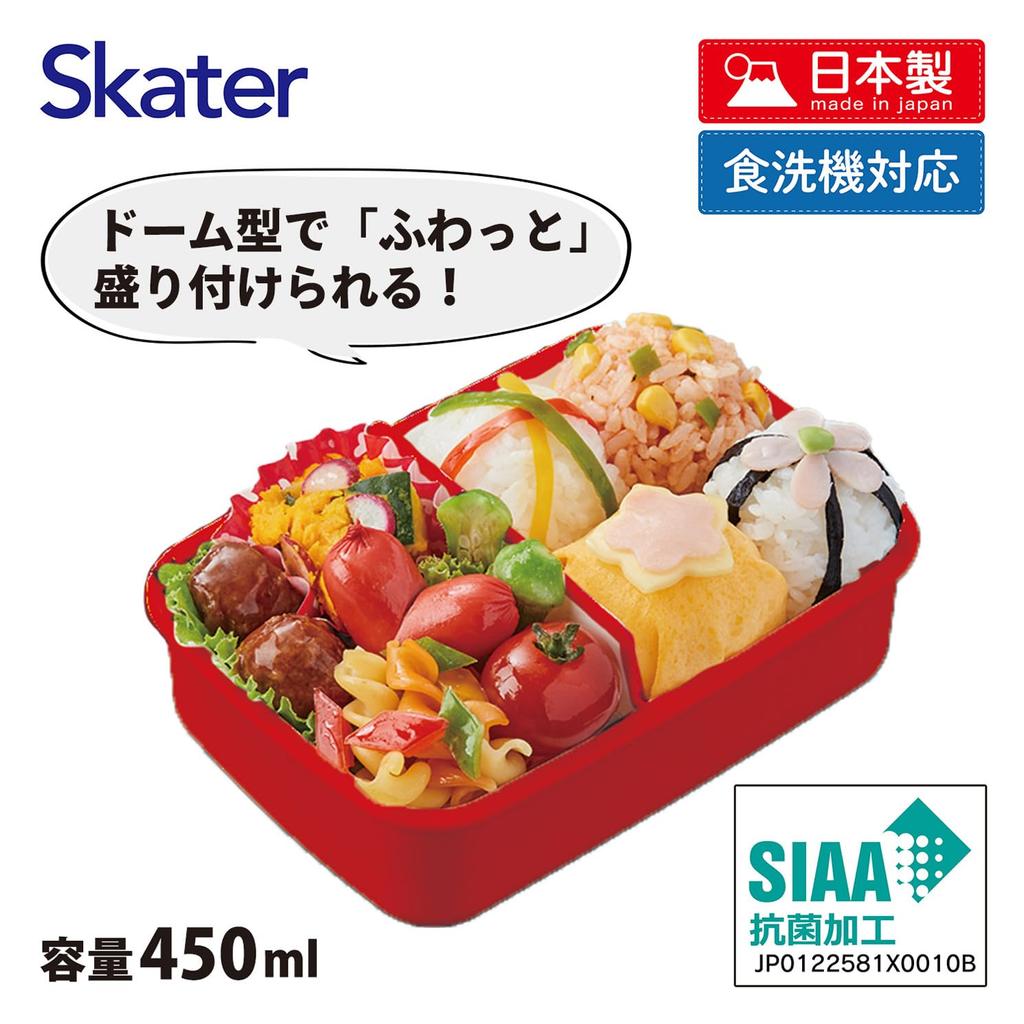 Skater Lunch with a Soft Single Made in Sanrio x Hello Kitty Design Children's Box, 450ml, Dome-Shaped Lid, Tier, Japan, Peko-chan (RBF3ANAG-A)