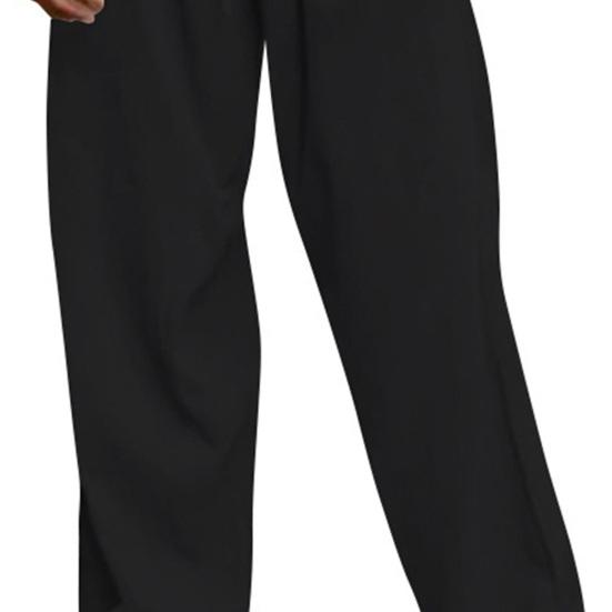 Мужские повседневные длинные брюки с эластичной резинкой на талии и завязками средней посадки, однотонные прямые спортивные брюки с широкими штанинами, уличная одежда