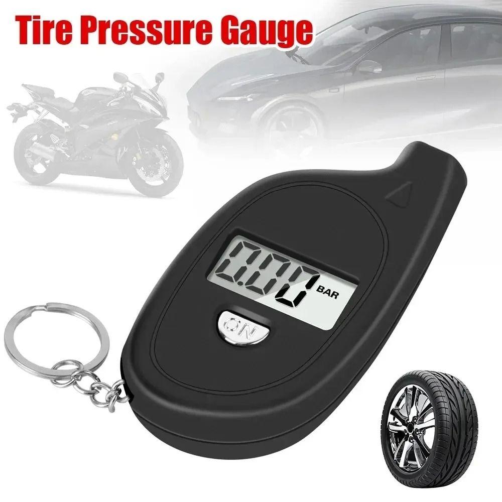LCD Display Tire Pressure Meter Keychain Style Car Tire Pressure Meter  Auto Motorcycle
