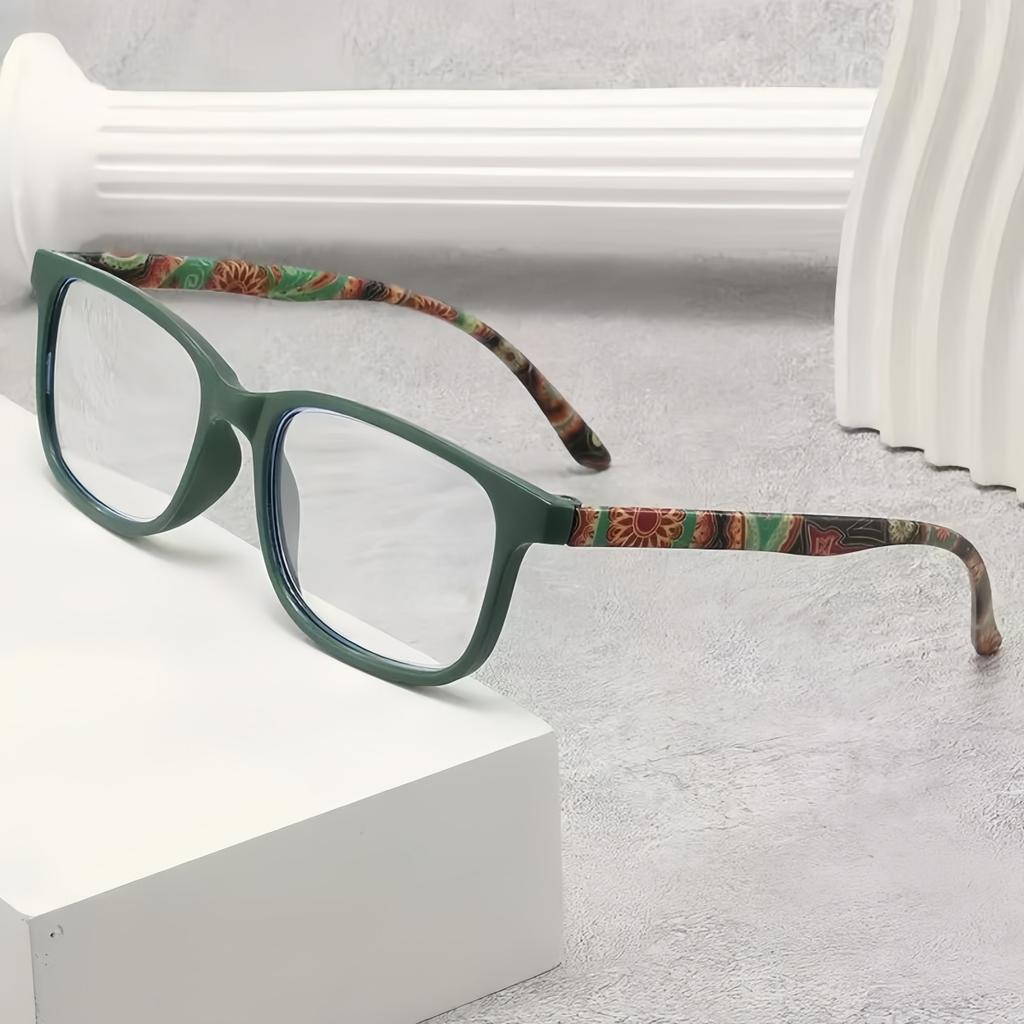 2 European and American fashionable reading glasses, lightweight anti blue light and anti eye fatigue reader, suitable for both