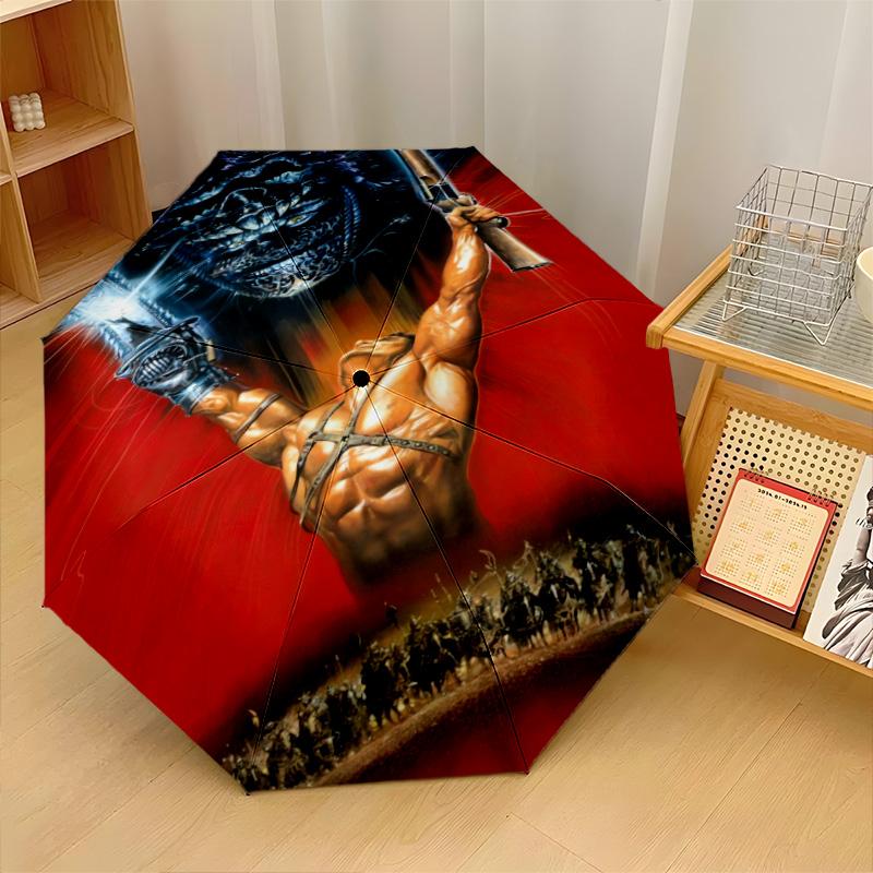 Evil Dead Ash Williams Windproof Auto 8 Rib Folding Umbrella Portable Outdoor Parasol