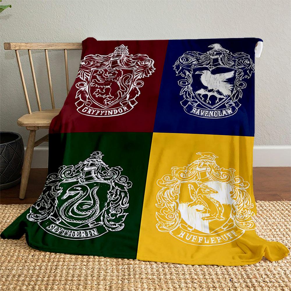 1 шт. Гриффиндор Когтевран Слизерин Пуффендуй Наружная фланелевая плед-одеяло Всесезонное Мягкое тепло, Декор для дома 1031226