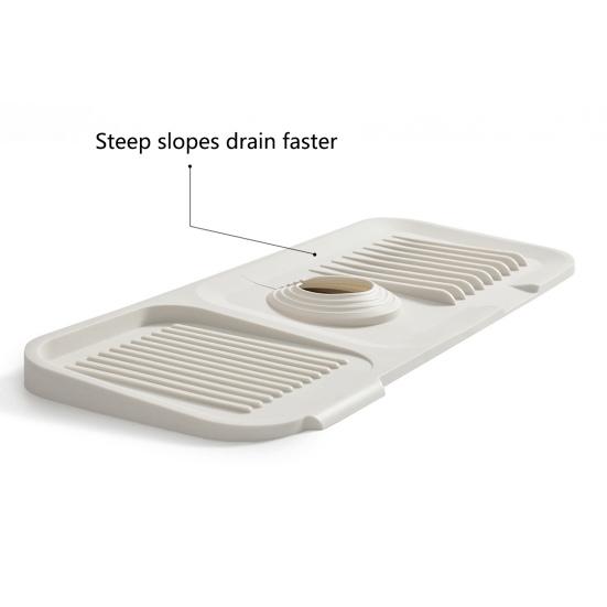 Silicone Faucet Drain Mat Kitchen Sink Splash Guard Multifunctional Fast Drying Faucet Drip Catcher Mat for Bathroom Washing Table Kitchen Countertop