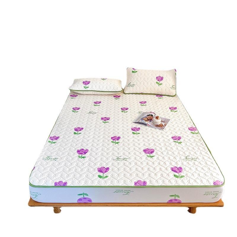 Латексный спальный коврик для матери и ребенка, трехсекционное покрывало с крутым латексным матрасом с шелковой подкладкой, защитный чехол