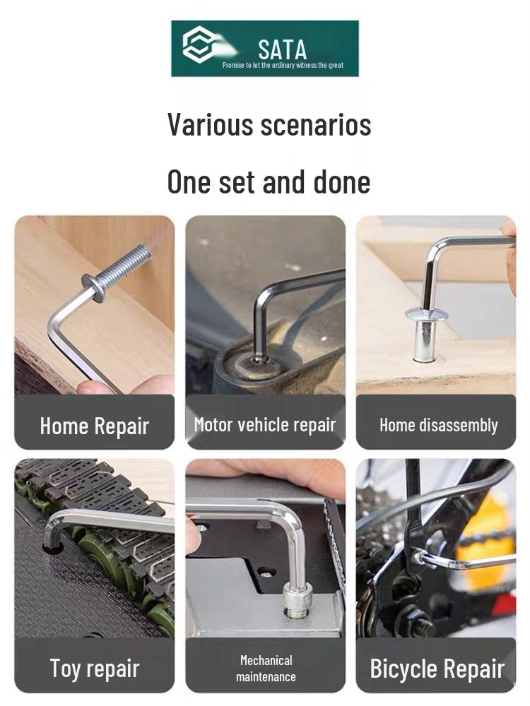 Набор шестигранных ключей - Мини, Удлиненные, Шарообразная и Плоская головка, Доступны в 7, 8, 9, 10, 14 штук (Модель 09105)