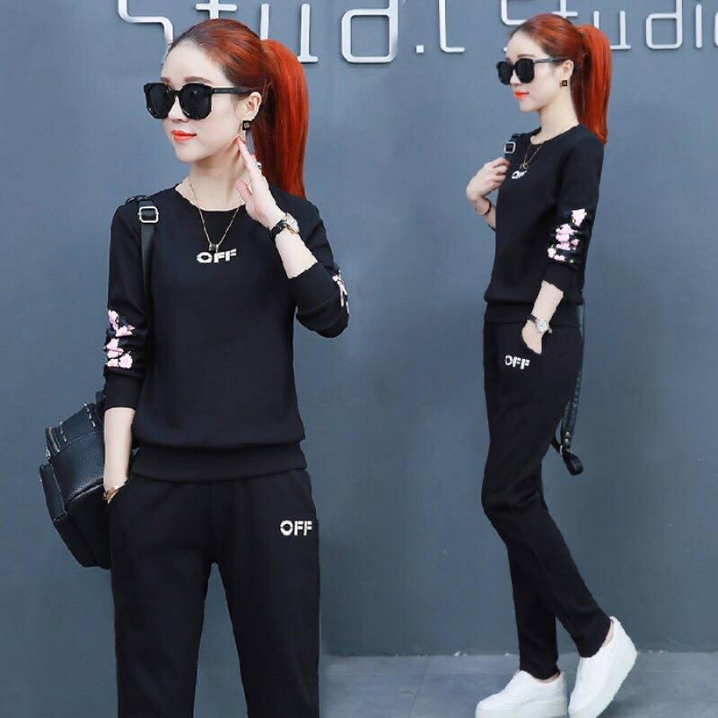 Спортивный костюм женский большого размера, весенне-осенняя спортивная одежда, модный повседневный свободный узкий свитер из двух частей