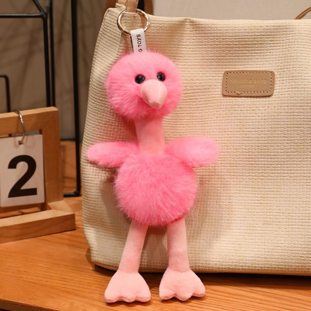 Furry Ostrich Plush Doll Pendant Cute Bird Plush Keychains Ostrich Plush Keychains Pendant Decor