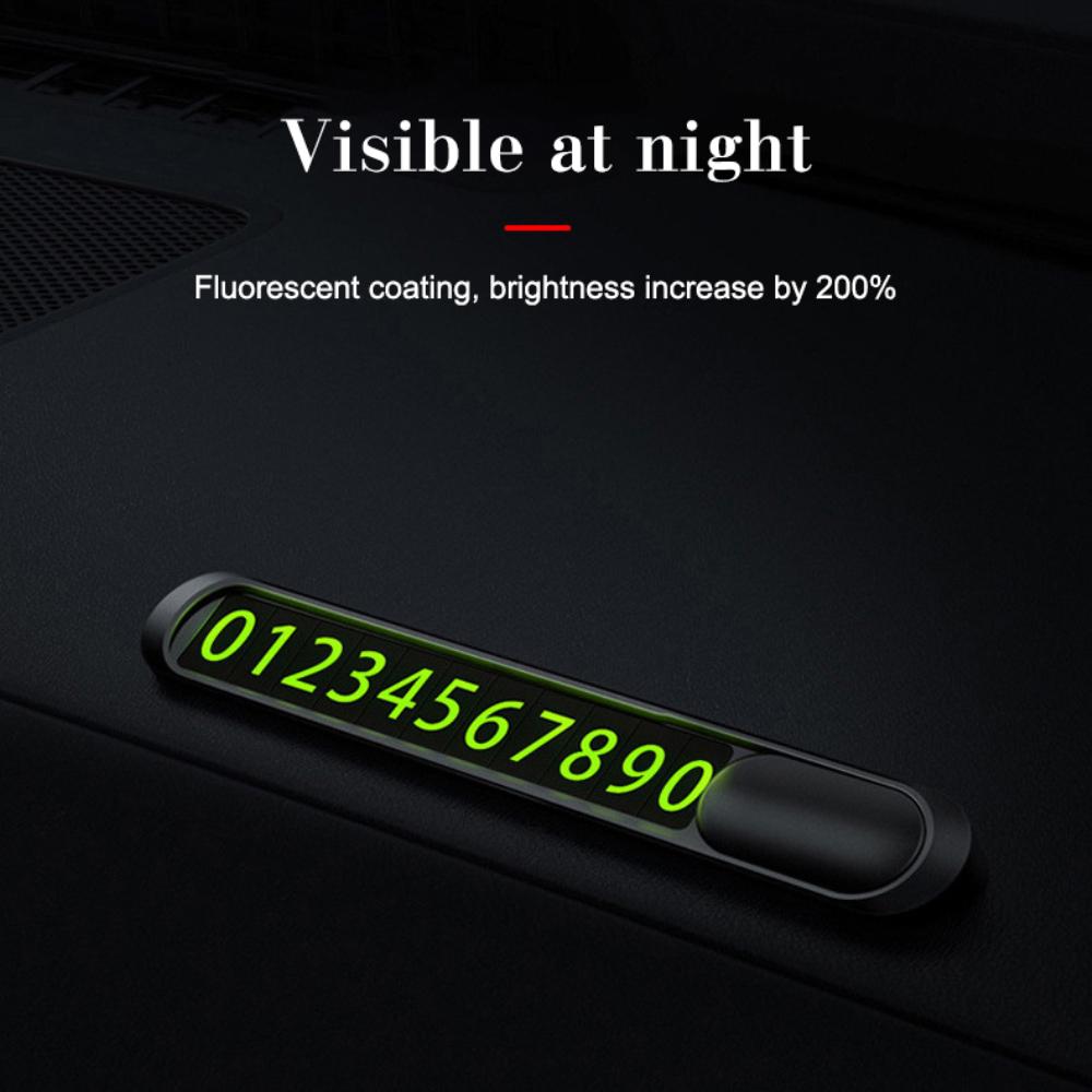 Car Parking Sign Luminous Creative Clearly Visible At Night Alloy Car Accessories Parking Card Easy Installation
