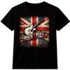 Футболка с гитарой Union Jack Винтажная Графическая футболка Rock N Roll Музыкальная Мужская Женская