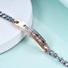 1pc Love Sweet Gift Stainless Steel Black/Rose Gold Color  Lovers Couple Crystal Bracelet Bangles for Man Woman