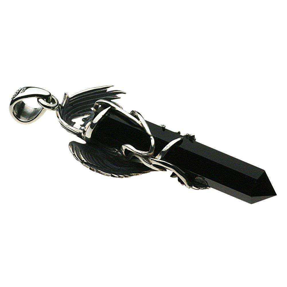 Подвеска Phoenix Pillar с черным цирконием из серебра 925 пробы p0338 [Cenote] [Серебряный аксессуар]