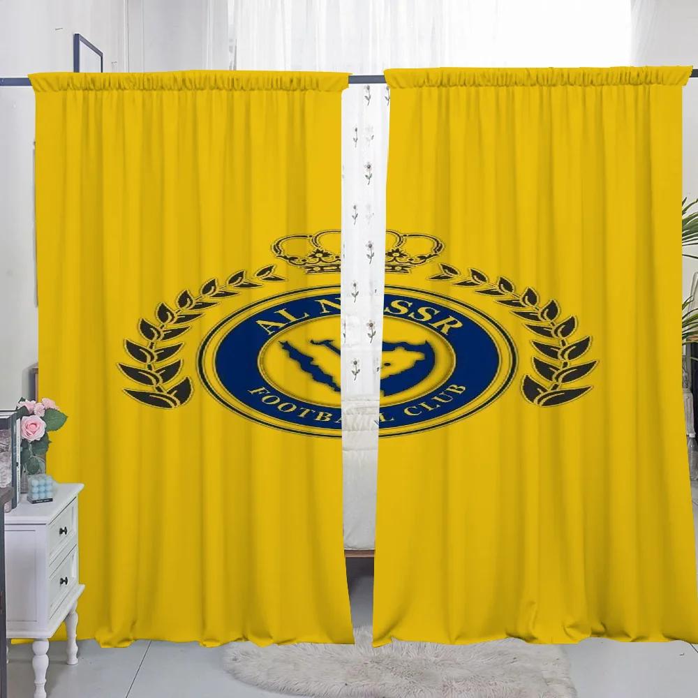 Set Of 2 Home Interior Kitchen Curtains Living Room Door Curtain Al Nassr Fc Partition Bedroom Decoration With Darkening Polyester Perfect For Area
