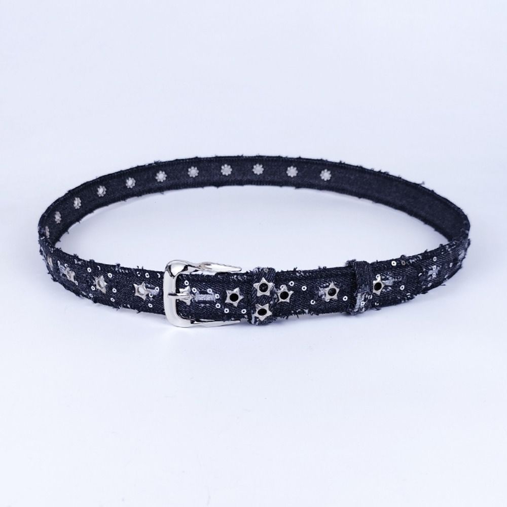 All-Match Canvas Jeans Belt Adjustable Decorative Waist Strap Fashion Hollow Eyelet Belt For Women