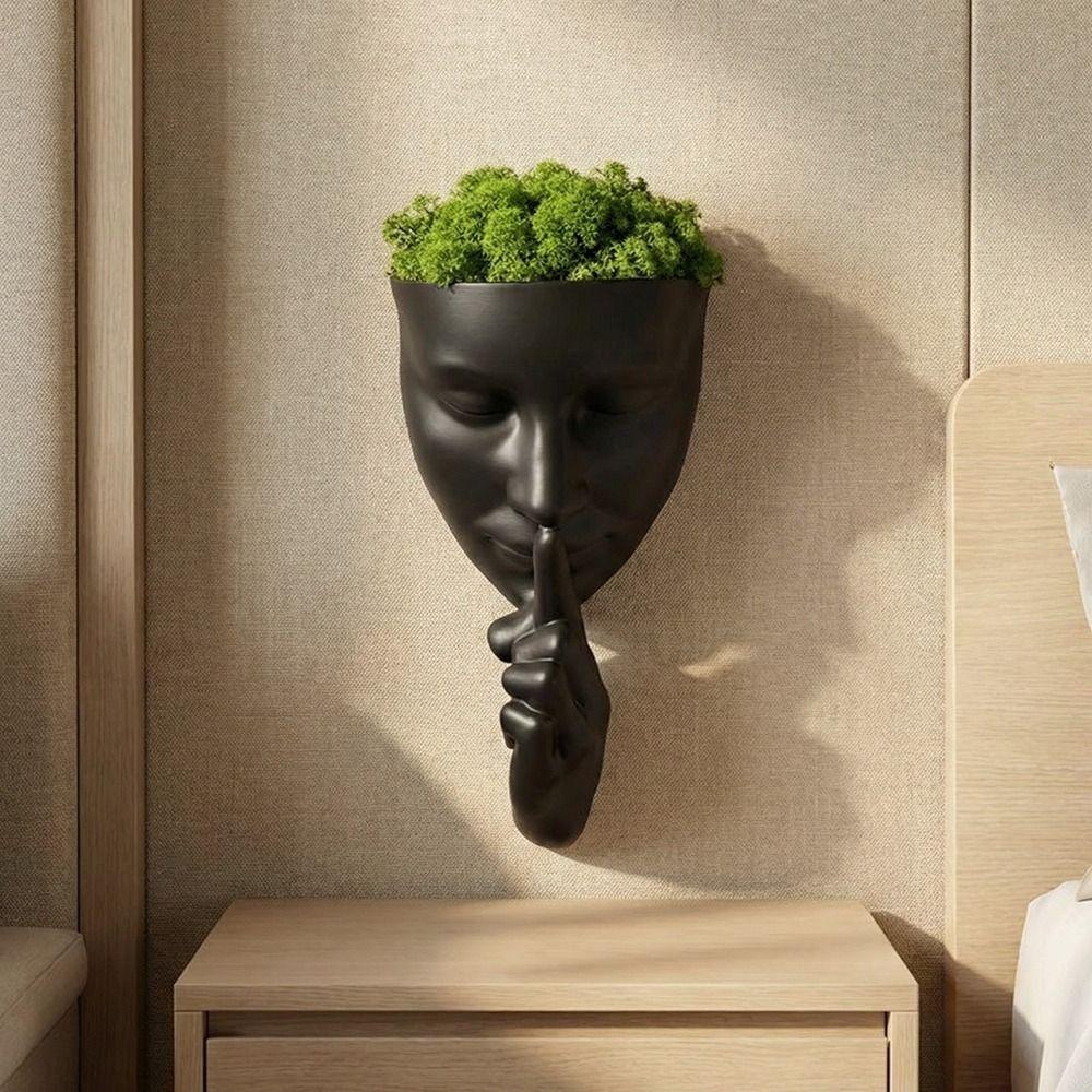 Silent Human Face DIY Mask Flower Pots Bohemian Style Artistic Face Planter Balcony